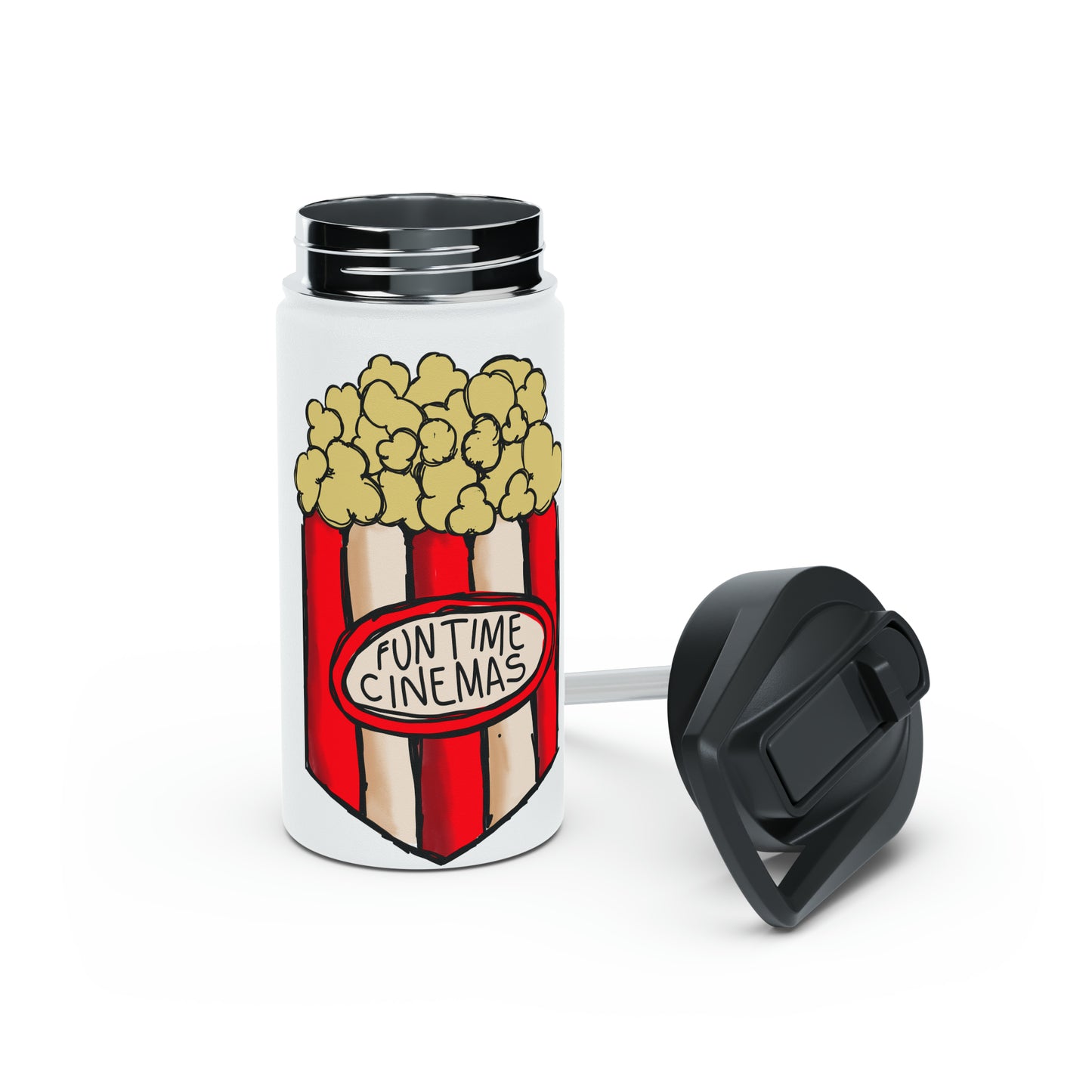 Funtime Popcorn Stainless Steel Water Bottle