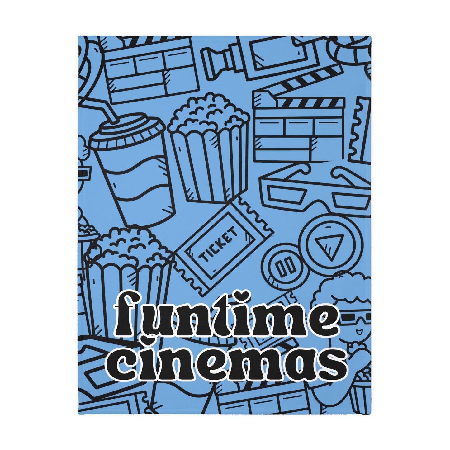 Funtime Cinemas Blue Minky Blanket